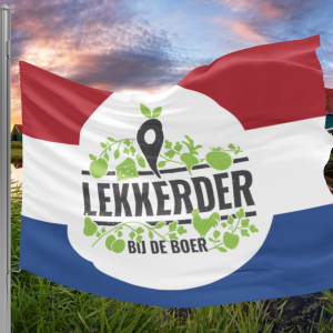 Vlag met logo Lekkerder bij de Boer, Nederlandse vlag